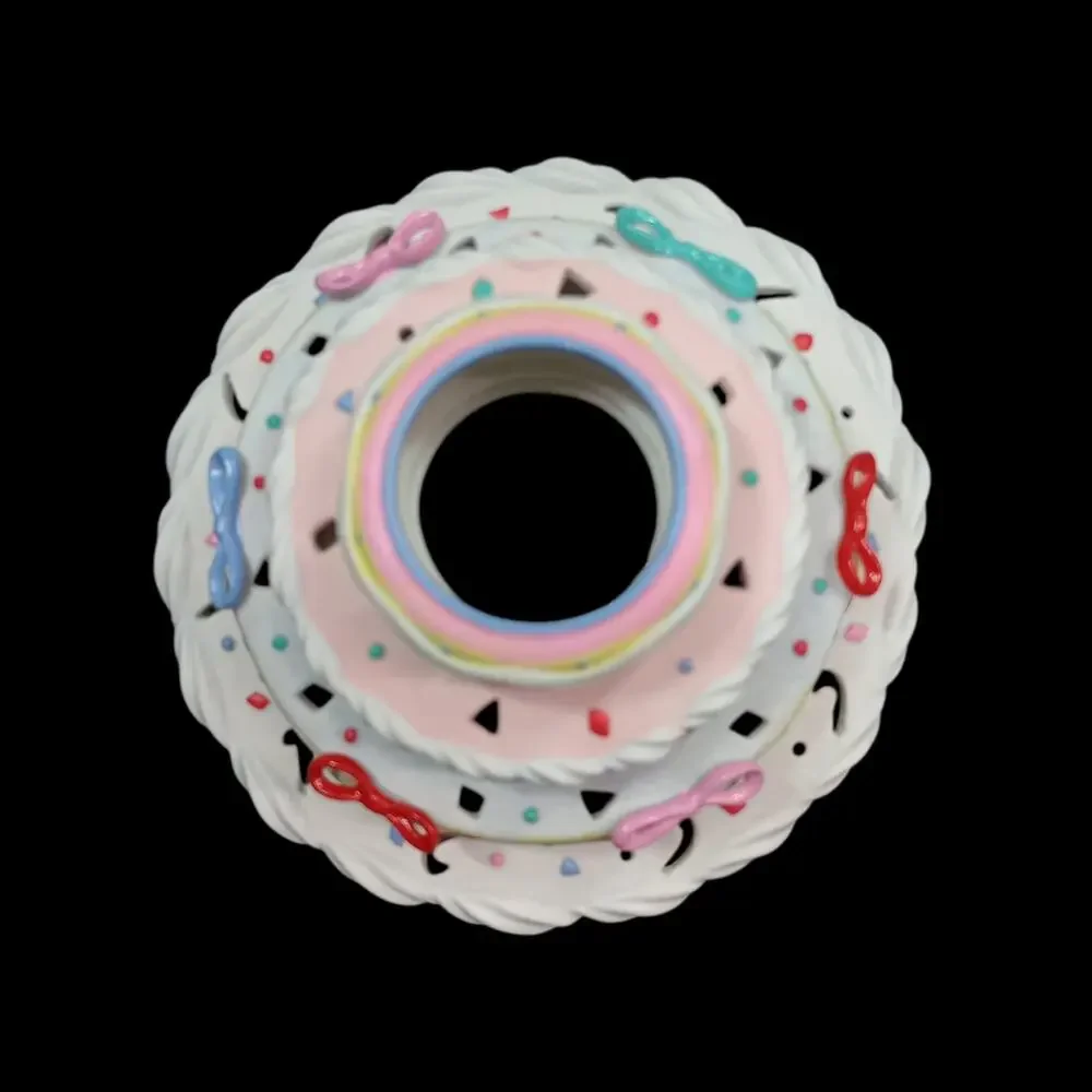 Partylite P7326 Celebration Cake Porcelain Tealight Candle Holder - 2 Piece - Picture 3 of 8